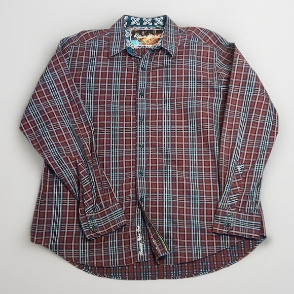 Robert Graham Burgundy Plaid Button Down Shirt EUC 2XL Classic Fit - Picture 1 of 11
